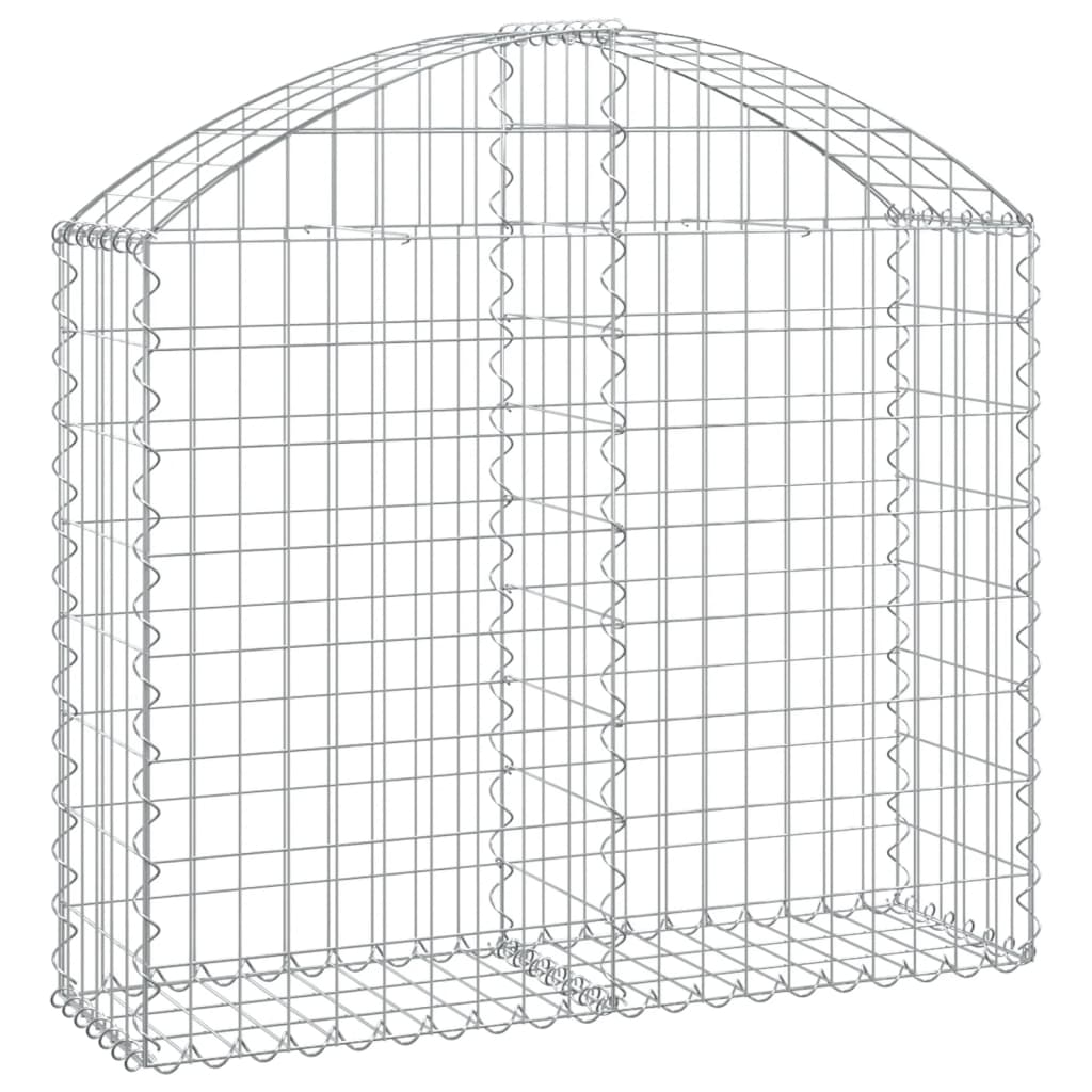 vidaXL Cesto Gabbione ad Arco 100x30x80/100 cm Ferro Zincato - Image 2 of 4