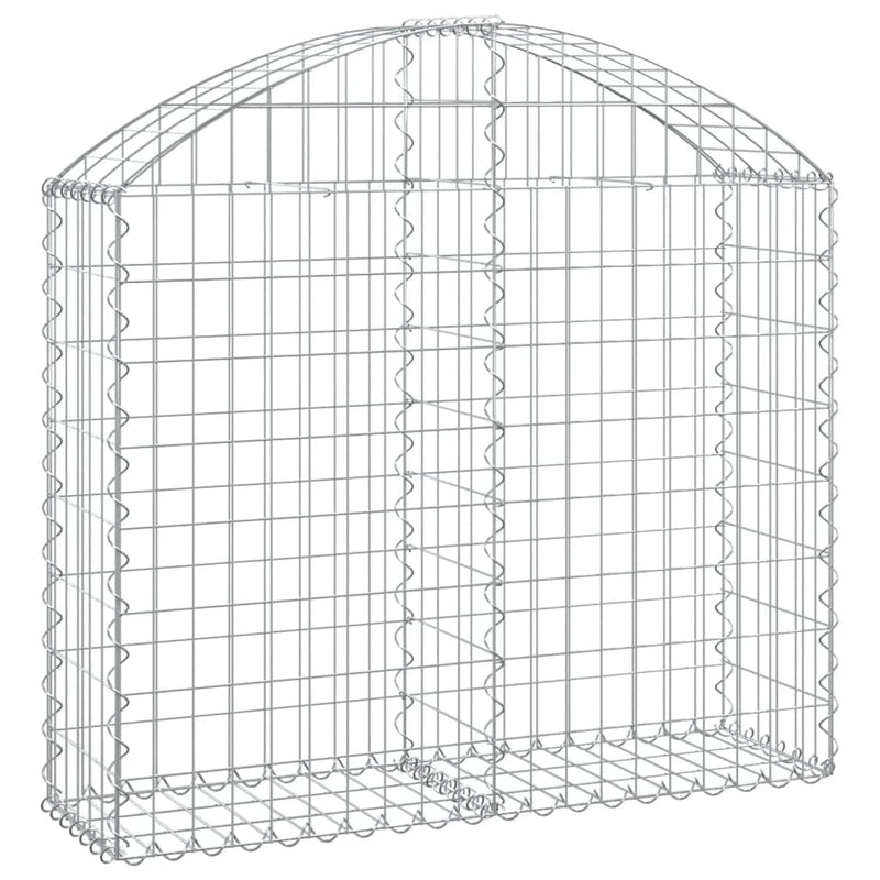 vidaXL Cesto Gabbione ad Arco 100x30x80/100 cm Ferro Zincato - Image 2 of 4