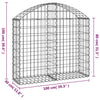 vidaXL Cesto Gabbione ad Arco 100x30x80/100 cm Ferro Zincato - Image 4 of 4