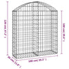 Cesto Gabbione ad Arco in Ferro Zincato 100×30×100/120 cm Argento - Image 4 of 4