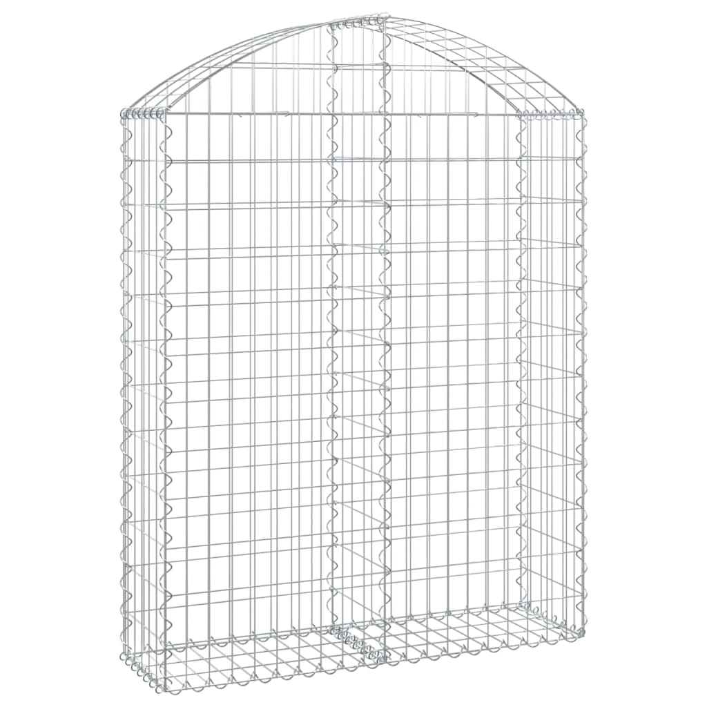 vidaXL Cesto Gabbione ad Arco in Ferro Zincato 400x30x120/140 cm Argento - Image 16 of 36