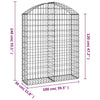vidaXL Cesto Gabbione ad Arco in Ferro Zincato 400x30x120/140 cm Argento - Image 32 of 36