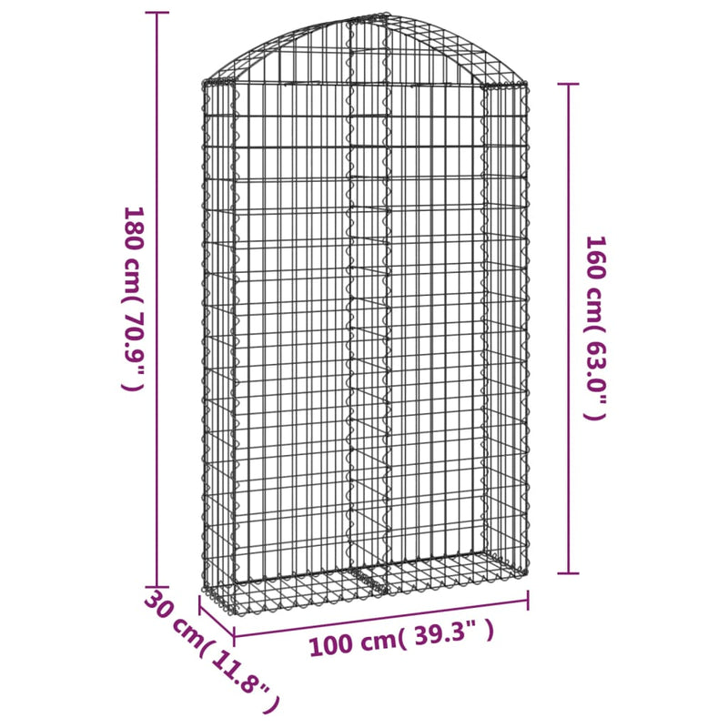 Cesto Gabbione ad Arco 100×30×160/180 cm Ferro Zincato - Image 4 of 4