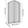vidaXL Cesto Gabbione ad Arco 100x30x160/180 cm Ferro Zincato - Image 4 of 4