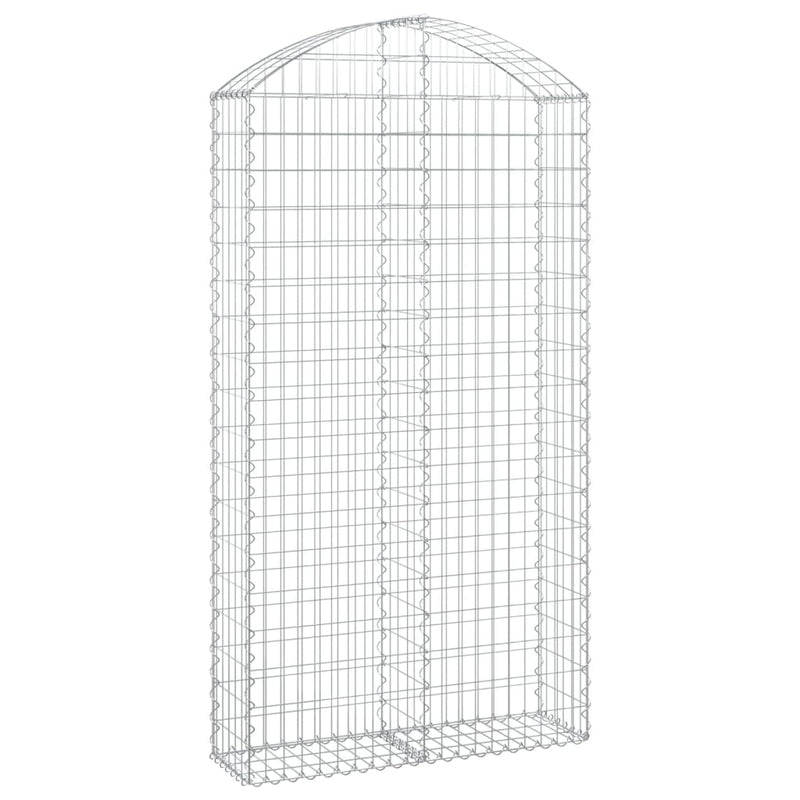 vidaXL Cesto Gabbione ad Arco 100x30x180/200 cm Ferro Zincato - Image 2 of 4