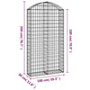 vidaXL Cesto Gabbione ad Arco 100x30x180/200 cm Ferro Zincato - Image 4 of 4