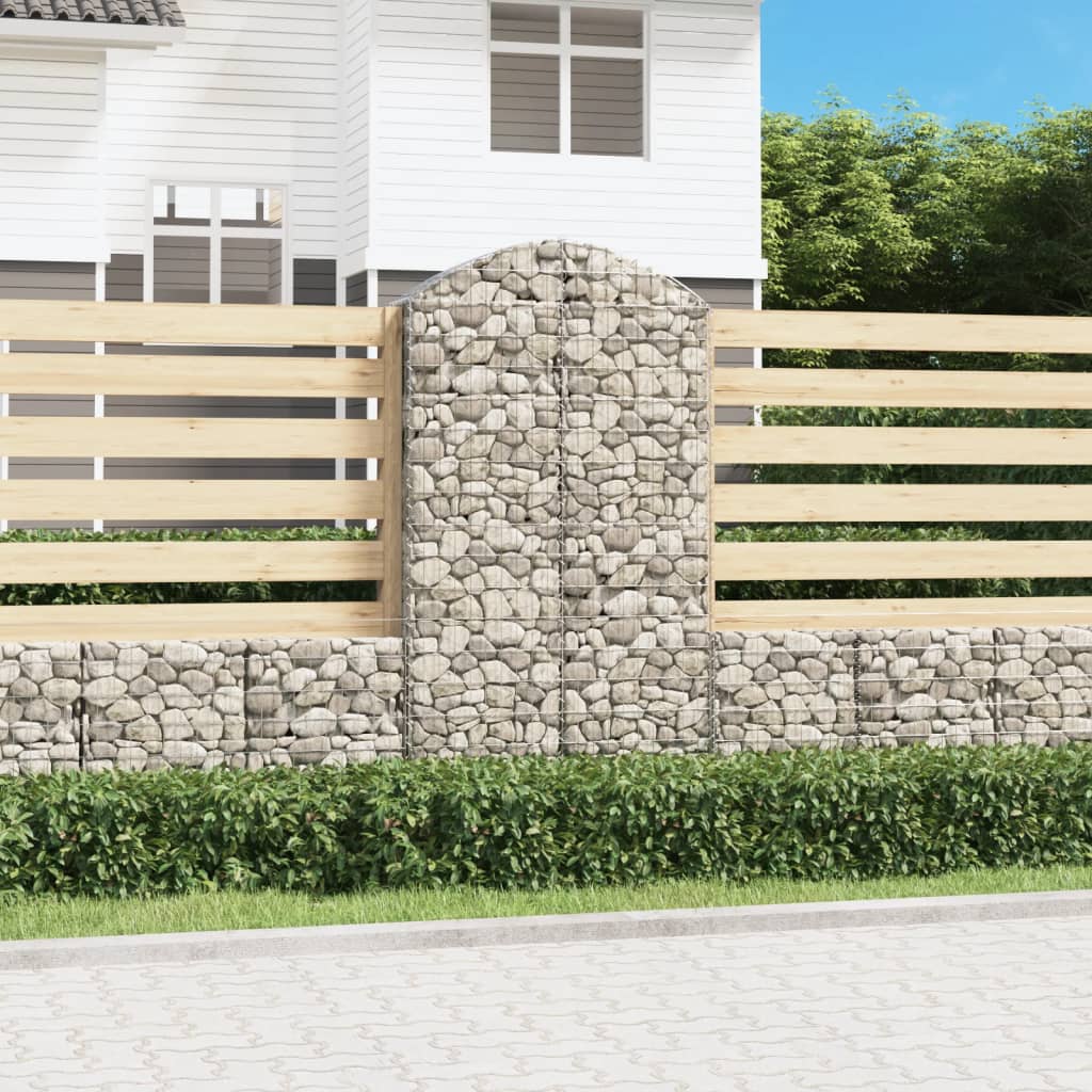 vidaXL Cesto Gabbione ad Arco 100x30x180/200 cm Ferro Zincato - Image 1 of 4