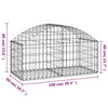 vidaXL Cesto Gabbione ad Arco 100x50x40/60 cm Ferro Zincato - Image 4 of 4