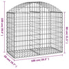 vidaXL Cesto Gabbione ad Arco 100x50x80/100 cm Ferro Zincato - Image 4 of 4