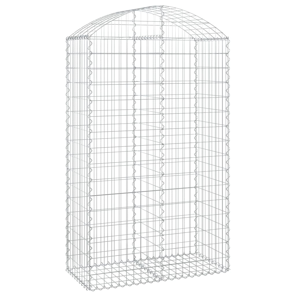 Cesto Gabbione ad Arco in Ferro Zincato 100×50×160/180 cm Argento - Image 2 of 4