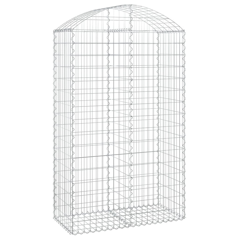 vidaXL Cesto Gabbione ad Arco 100x50x160/180 cm Ferro Zincato - Image 2 of 4
