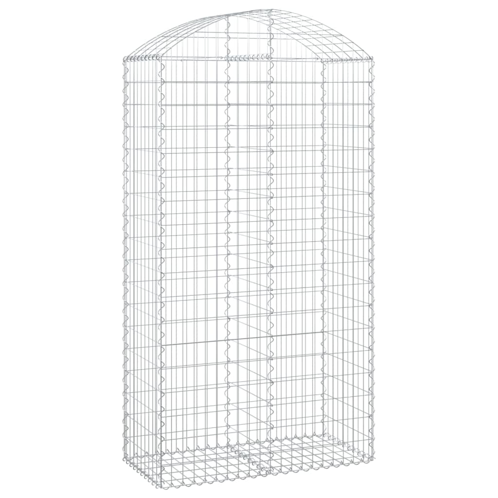 vidaXL Cesto Gabbione ad Arco 100x50x180/200 cm Ferro Zincato - Image 2 of 4