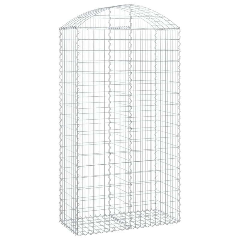 vidaXL Cesto Gabbione ad Arco 100x50x180/200 cm Ferro Zincato - Image 2 of 4