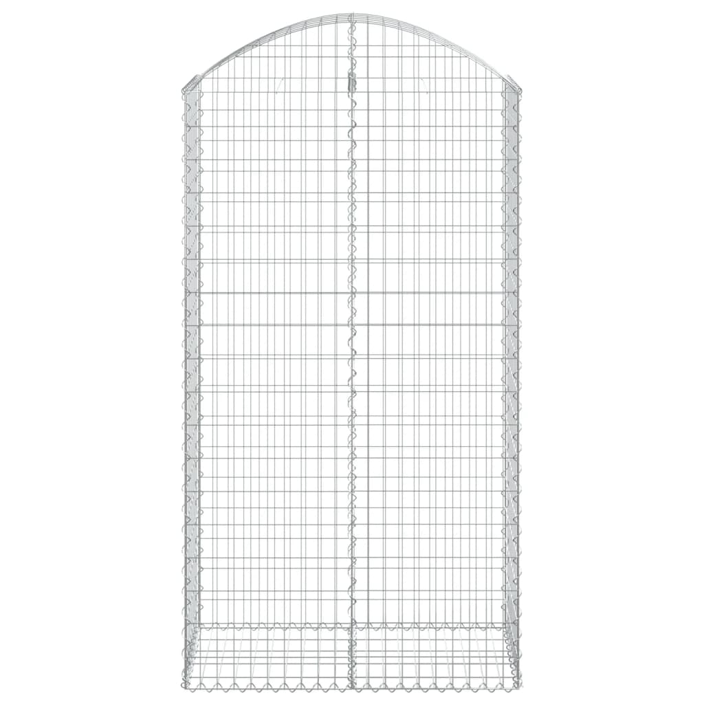 vidaXL Cesto Gabbione ad Arco 100x50x180/200 cm Ferro Zincato - Image 3 of 4