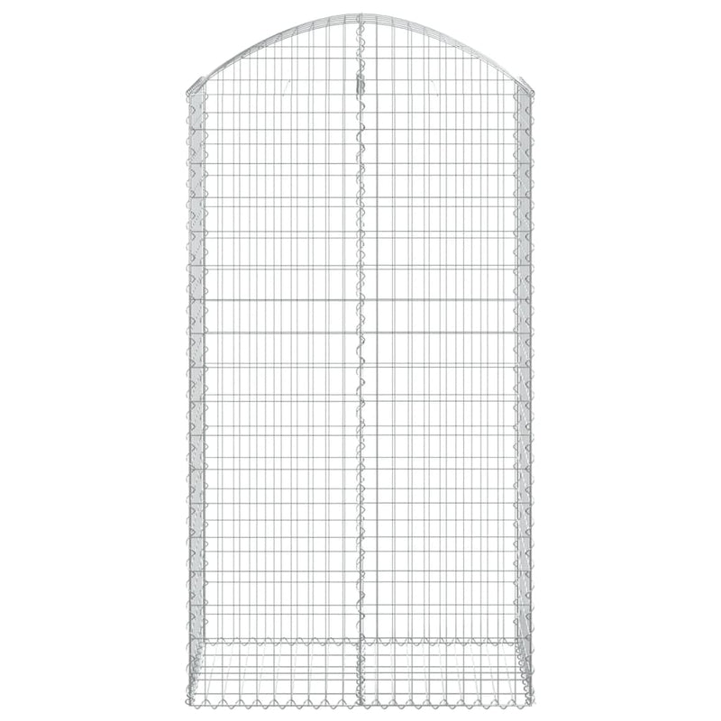 vidaXL Cesto Gabbione ad Arco 100x50x180/200 cm Ferro Zincato - Image 3 of 4