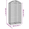 vidaXL Cesto Gabbione ad Arco 100x50x180/200 cm Ferro Zincato - Image 4 of 4
