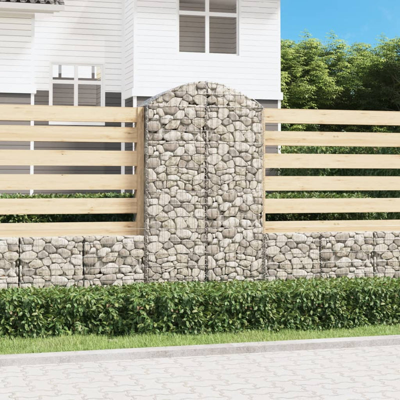 vidaXL Cesto Gabbione ad Arco 100x50x180/200 cm Ferro Zincato - Image 1 of 4