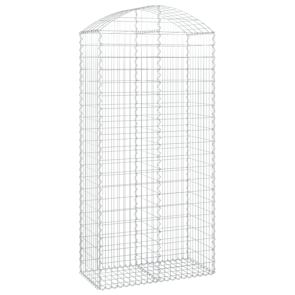vidaXL Cesto Gabbione ad Arco 100x50x200/220 cm Ferro Zincato - Image 2 of 4