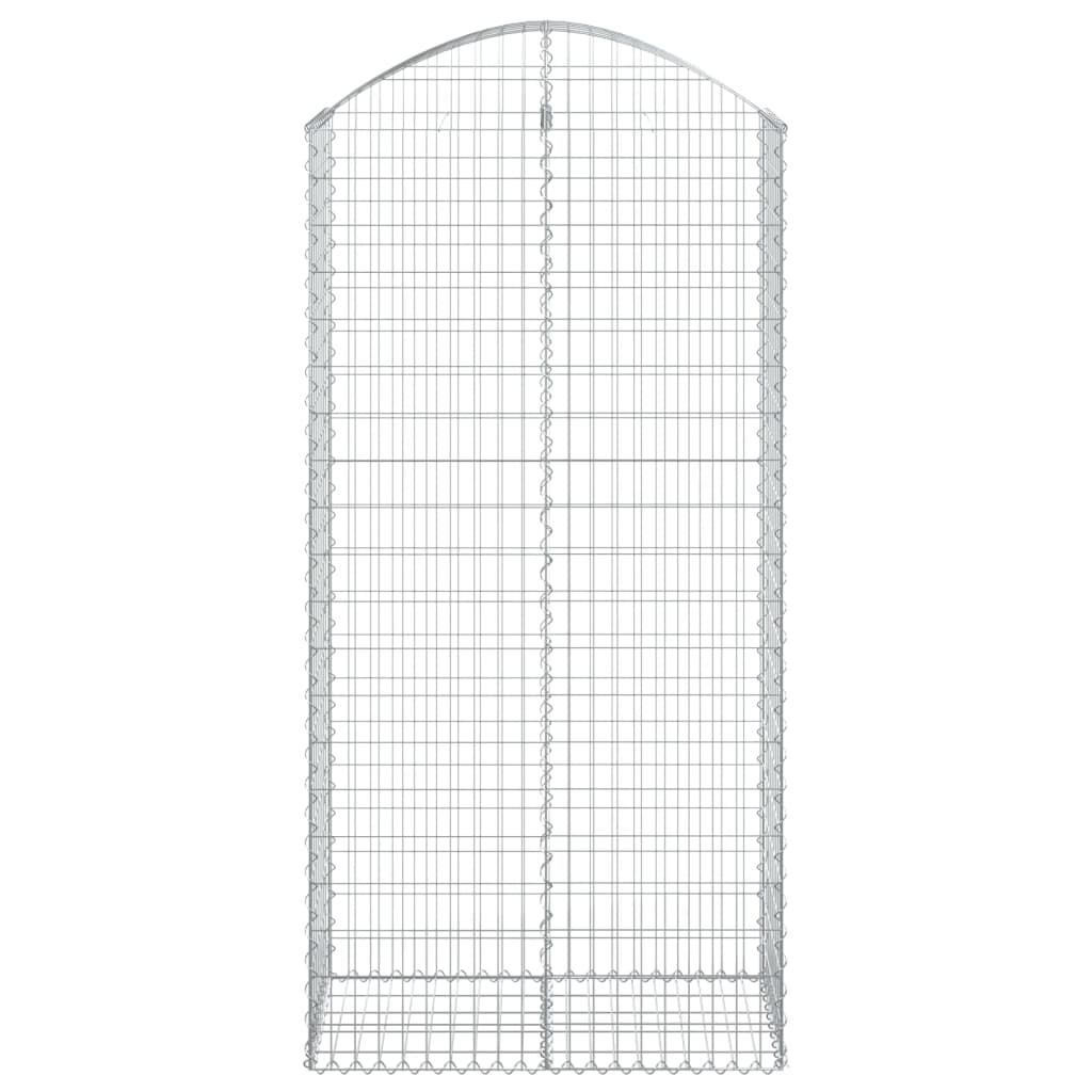 vidaXL Cesto Gabbione ad Arco 100x50x200/220 cm Ferro Zincato - Image 3 of 4