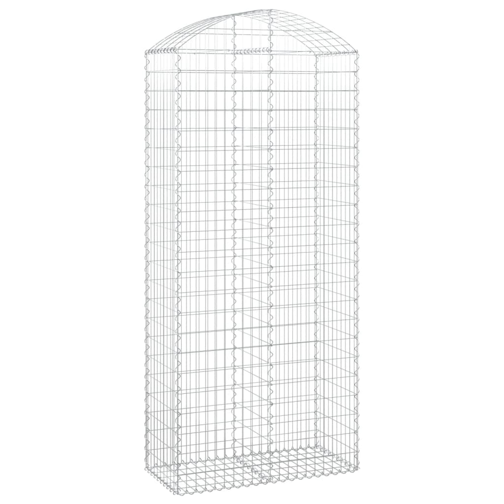 vidaXL Cesto Gabbione ad Arco 100x50x220/240 cm Ferro Zincato - Image 2 of 4