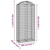 Cesto Gabbione ad Arco in Ferro Zincato 100×50×220/240 cm Argento - Image 4 of 4