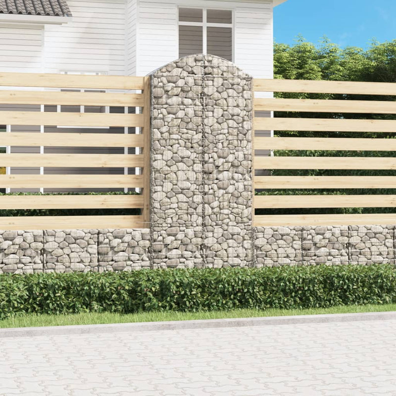 Cesto Gabbione ad Arco in Ferro Zincato 100×50×220/240 cm Argento - Image 1 of 4