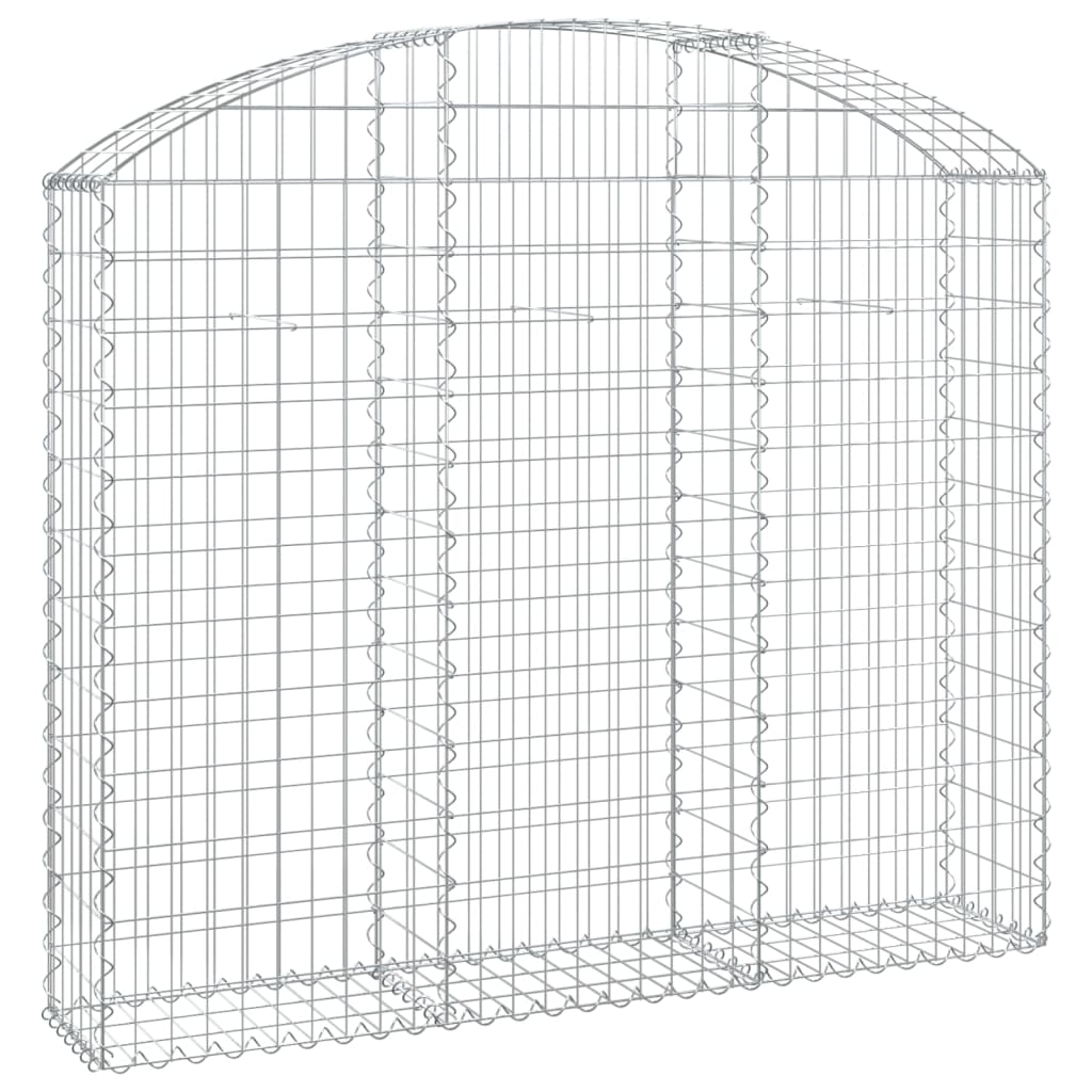 vidaXL Cesto Gabbione ad Arco in Ferro Zincato 400x30x120/140 cm Argento - Image 14 of 36