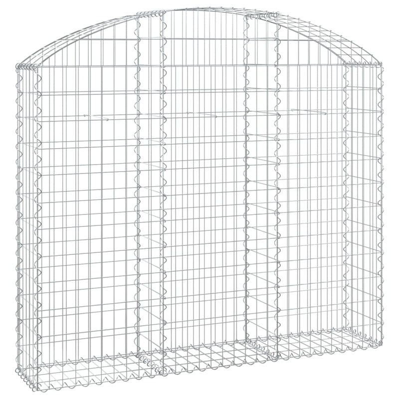 vidaXL Cesto Gabbione ad Arco in Ferro Zincato 400x30x120/140 cm Argento - Image 14 of 36
