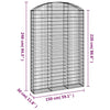 vidaXL Cesto Gabbione ad Arco 150x30x220/240 cm Ferro Zincato - Image 4 of 4
