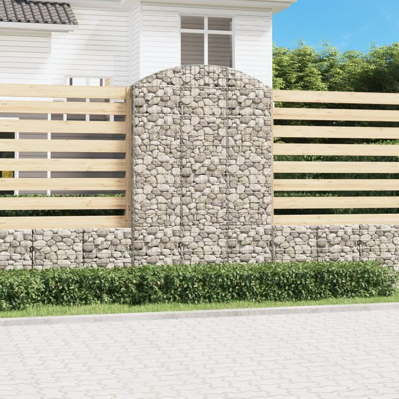 vidaXL Cesto Gabbione ad Arco 150x30x220/240 cm Ferro Zincato - Image 1 of 4