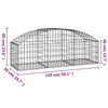 vidaXL Cesto Gabbione ad Arco 150x50x40/60 cm Ferro Zincato - Image 4 of 4
