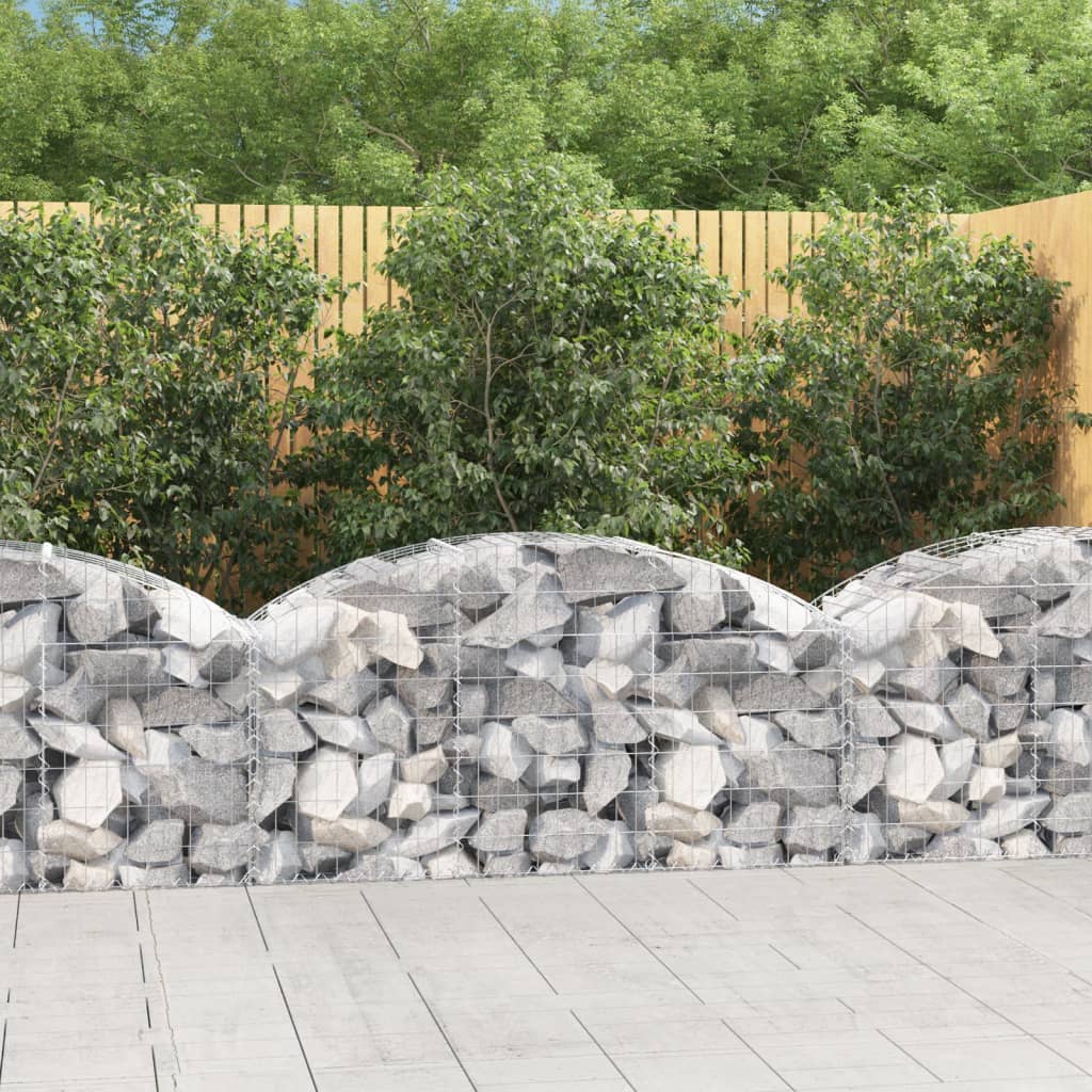 Cesto Gabbione ad Arco in Ferro Zincato 150×50×60/80 cm Argento - Image 1 of 4