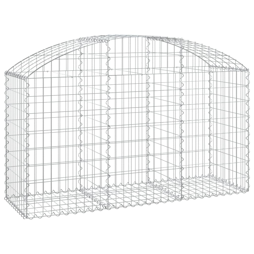 vidaXL Cesto Gabbione ad Arco 150x50x80/100 cm Ferro Zincato - Image 2 of 4
