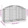vidaXL Cesto Gabbione ad Arco 150x50x80/100 cm Ferro Zincato - Image 4 of 4