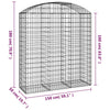 vidaXL Cesto Gabbione ad Arco 150x50x160/180 cm in Ferro Zincato - Image 4 of 4