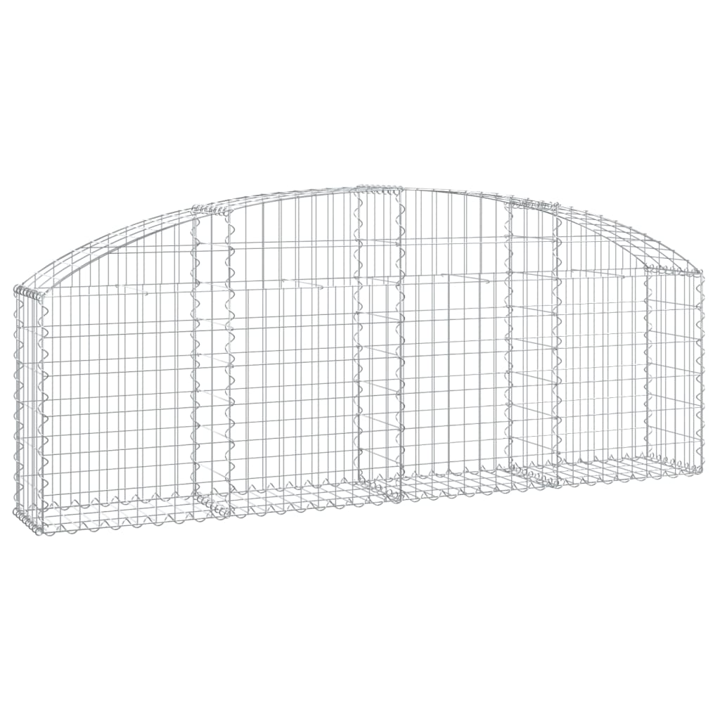 vidaXL Cesto Gabbione ad Arco 200x30x60/80 cm Ferro Zincato - Image 2 of 4