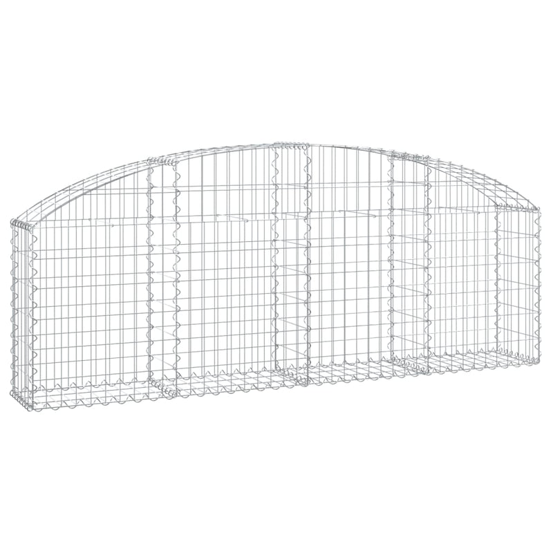 vidaXL Cesto Gabbione ad Arco 200x30x60/80 cm Ferro Zincato - Image 2 of 4