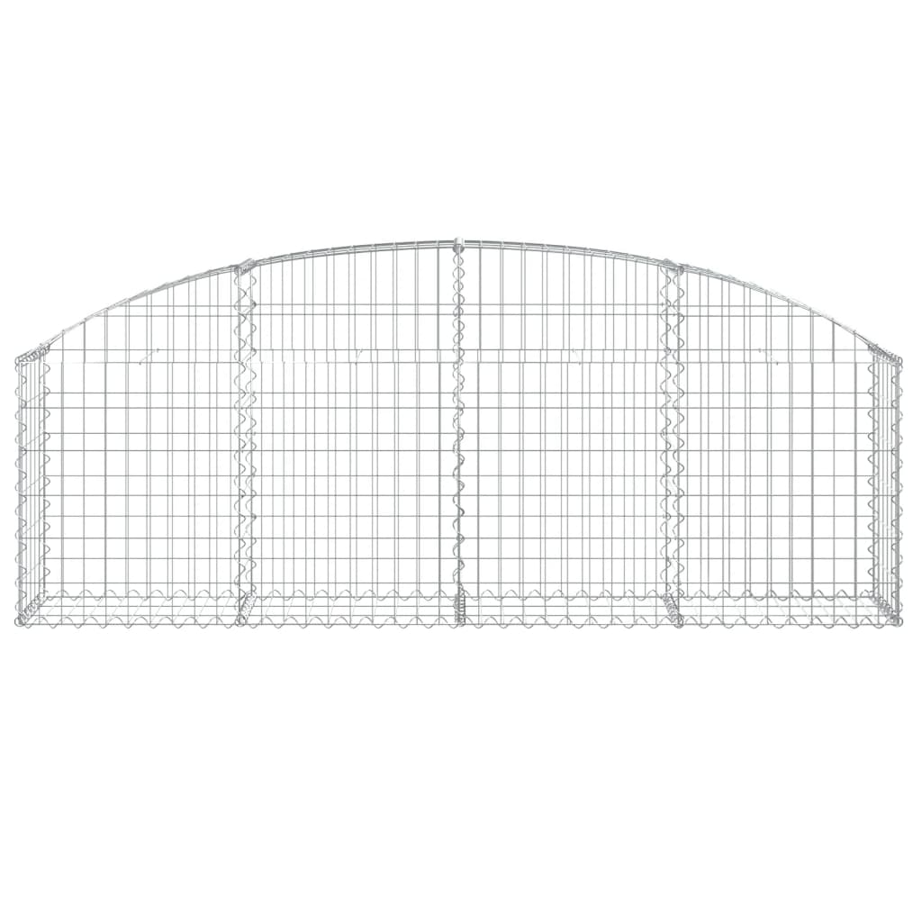 vidaXL Cesto Gabbione ad Arco 200x30x60/80 cm Ferro Zincato - Image 3 of 4