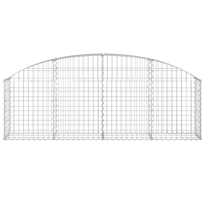 vidaXL Cesto Gabbione ad Arco 200x30x60/80 cm Ferro Zincato - Image 3 of 4