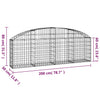 vidaXL Cesto Gabbione ad Arco 200x30x60/80 cm Ferro Zincato - Image 4 of 4