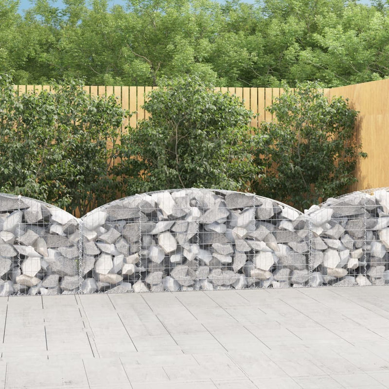 vidaXL Cesto Gabbione ad Arco 200x30x60/80 cm Ferro Zincato - Image 1 of 4