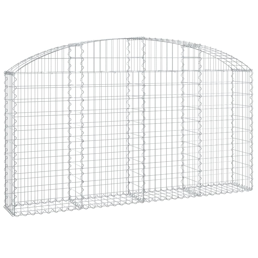vidaXL Cesto Gabbione ad Arco 200x30x100/120 cm Ferro Zincato - Image 2 of 4