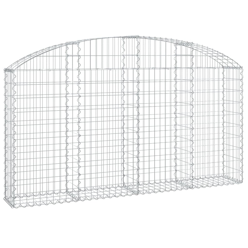 vidaXL Cesto Gabbione ad Arco 200x30x100/120 cm Ferro Zincato - Image 2 of 4