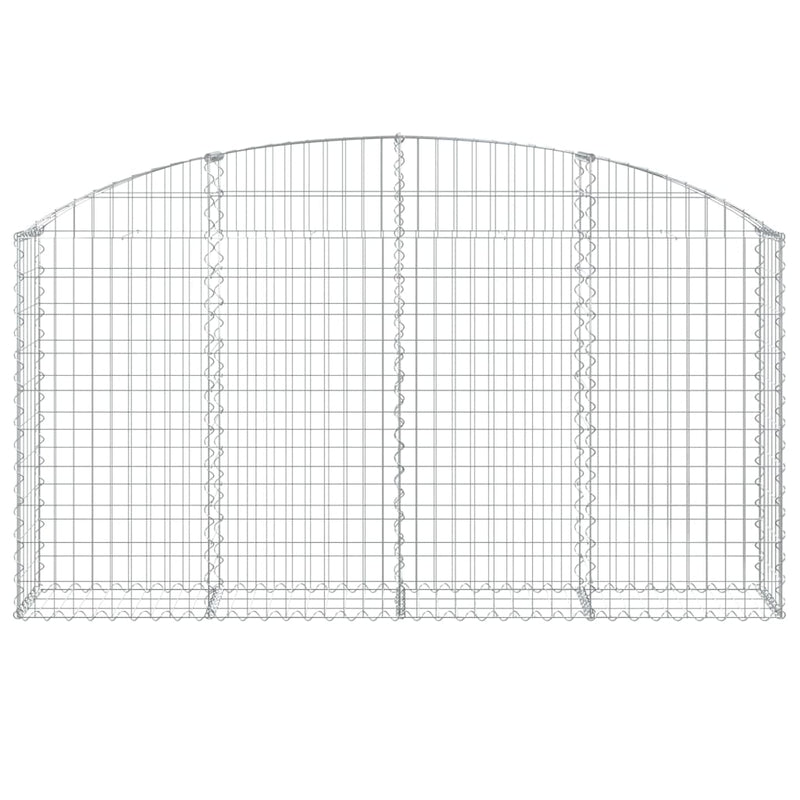 vidaXL Cesto Gabbione ad Arco 200x30x100/120 cm Ferro Zincato - Image 3 of 4