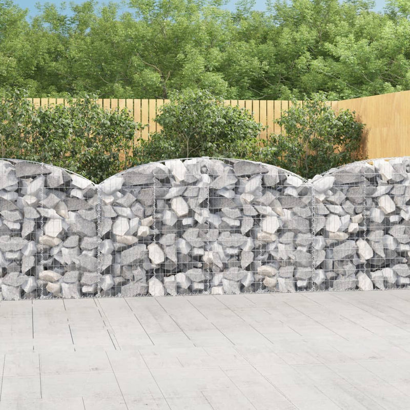 vidaXL Cesto Gabbione ad Arco 200x30x100/120 cm Ferro Zincato - Image 1 of 4