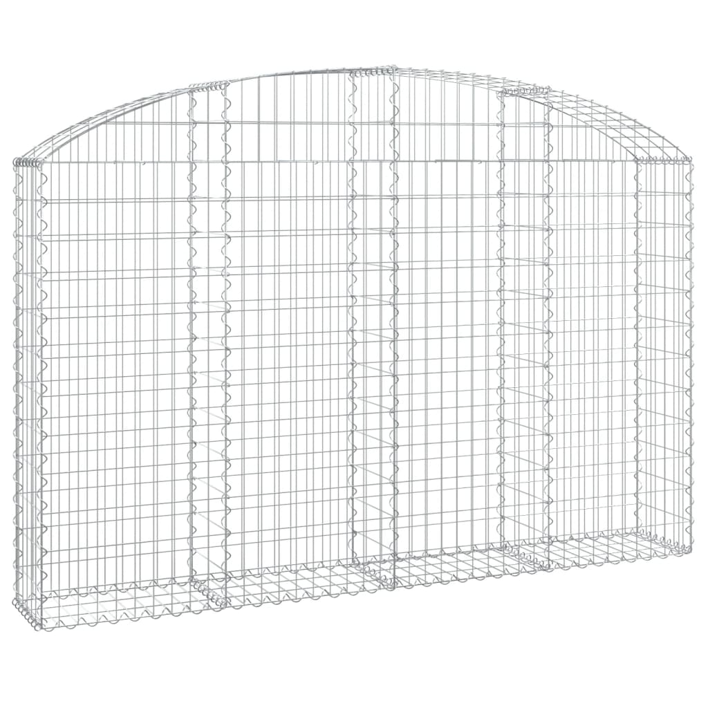 vidaXL Cesto Gabbione ad Arco in Ferro Zincato 400x30x120/140 cm Argento - Image 15 of 36