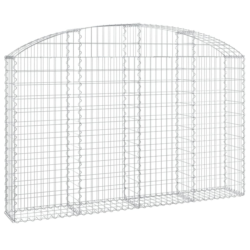 vidaXL Cesto Gabbione ad Arco in Ferro Zincato 400x30x120/140 cm Argento - Image 15 of 36