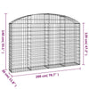 vidaXL Cesto Gabbione ad Arco in Ferro Zincato 400x30x120/140 cm Argento - Image 36 of 36