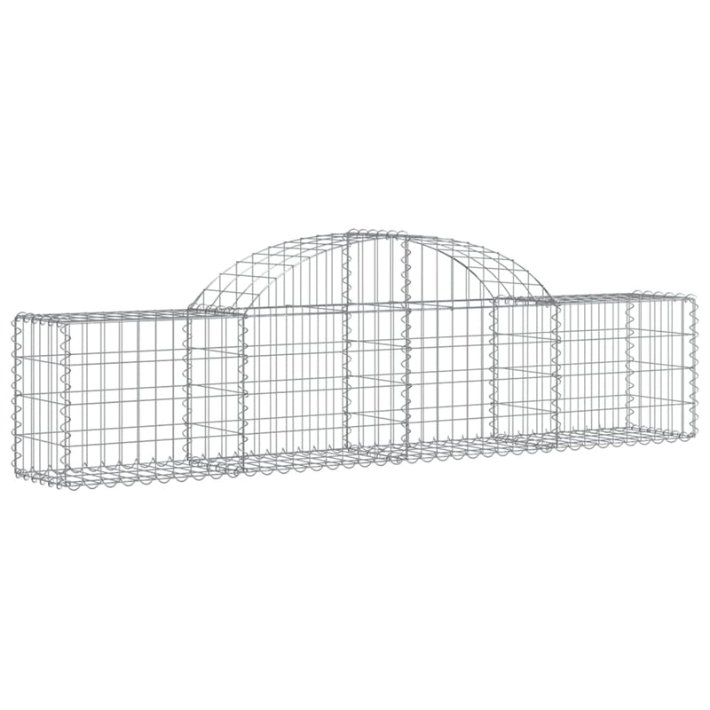 vidaXL Cesto Gabbione ad Arco in Ferro Zincato 200x30x40/60 cm Argento - Image 16 of 44