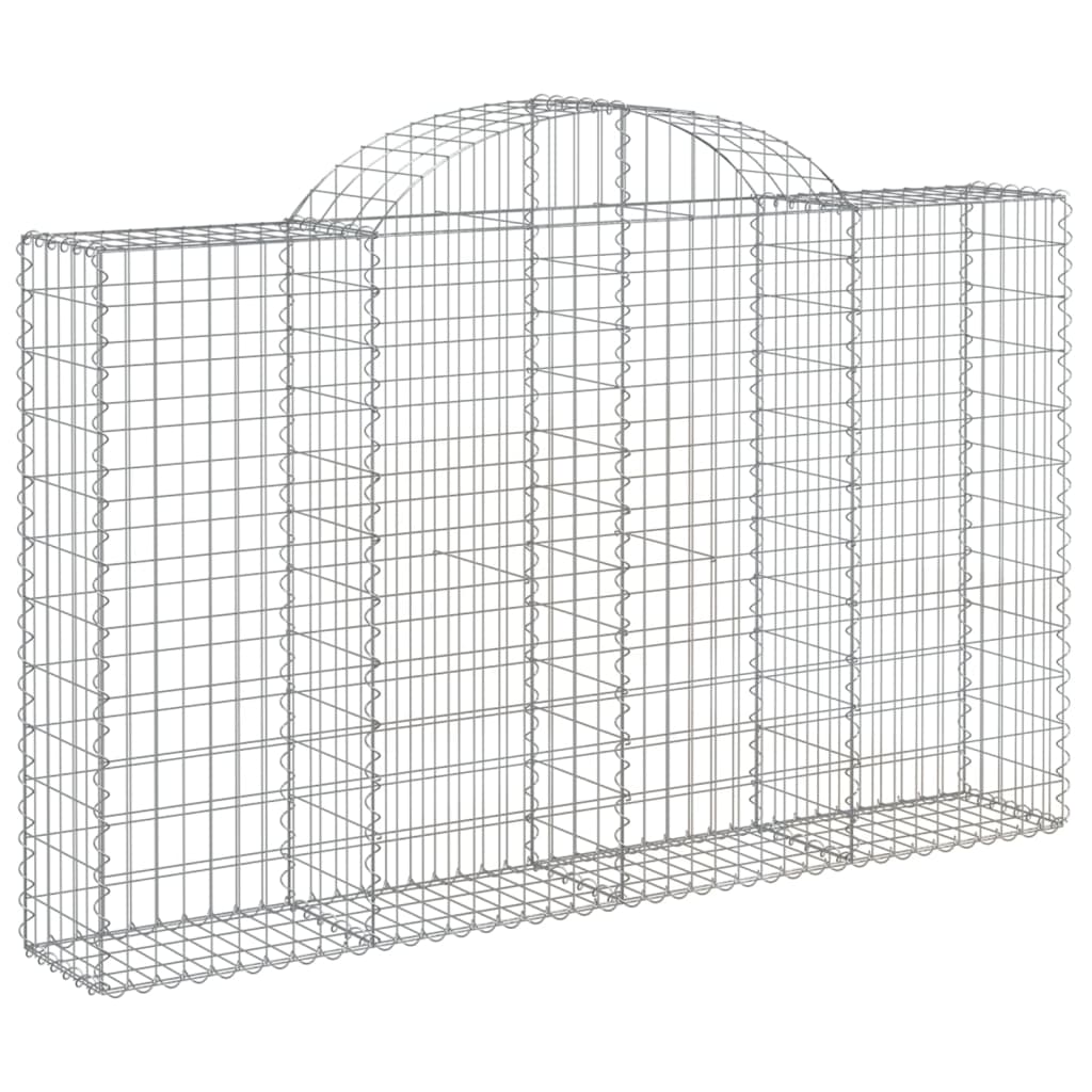 vidaXL Cesto Gabbione ad Arco in Ferro Zincato 400x30x120/140 cm Argento - Image 10 of 36